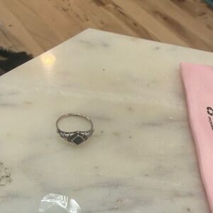 Elegant Sterling Silver Onyx Ring with Black Gemstone